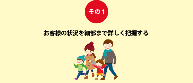 その1お客様の状況を細部まで詳しく把握する